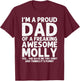 Dad Of MOLLY Gift Father's Day Funny Personalized Name Joke T-Shirt - T-Shirt | Maroon