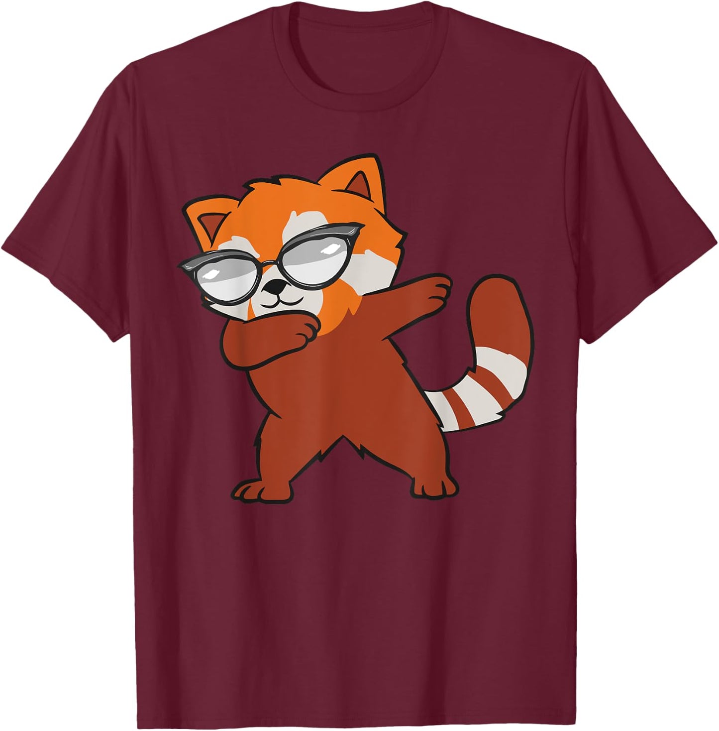 Red Panda Dabbing Funny Red Pandas Animal Lover Graphic T-Shirt - T-Shirt | Maroon