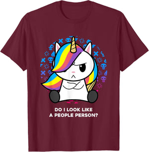 I'm Not Goth I Just Hate Everything Gothic Nerd Unicorn T-Shirt - T-Shirt | Maroon
