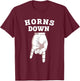 Horns Down T-Shirt - T-Shirt | Maroon