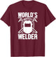 Welder Funny - World's Okayest Welder T-Shirt - T-Shirt | Maroon