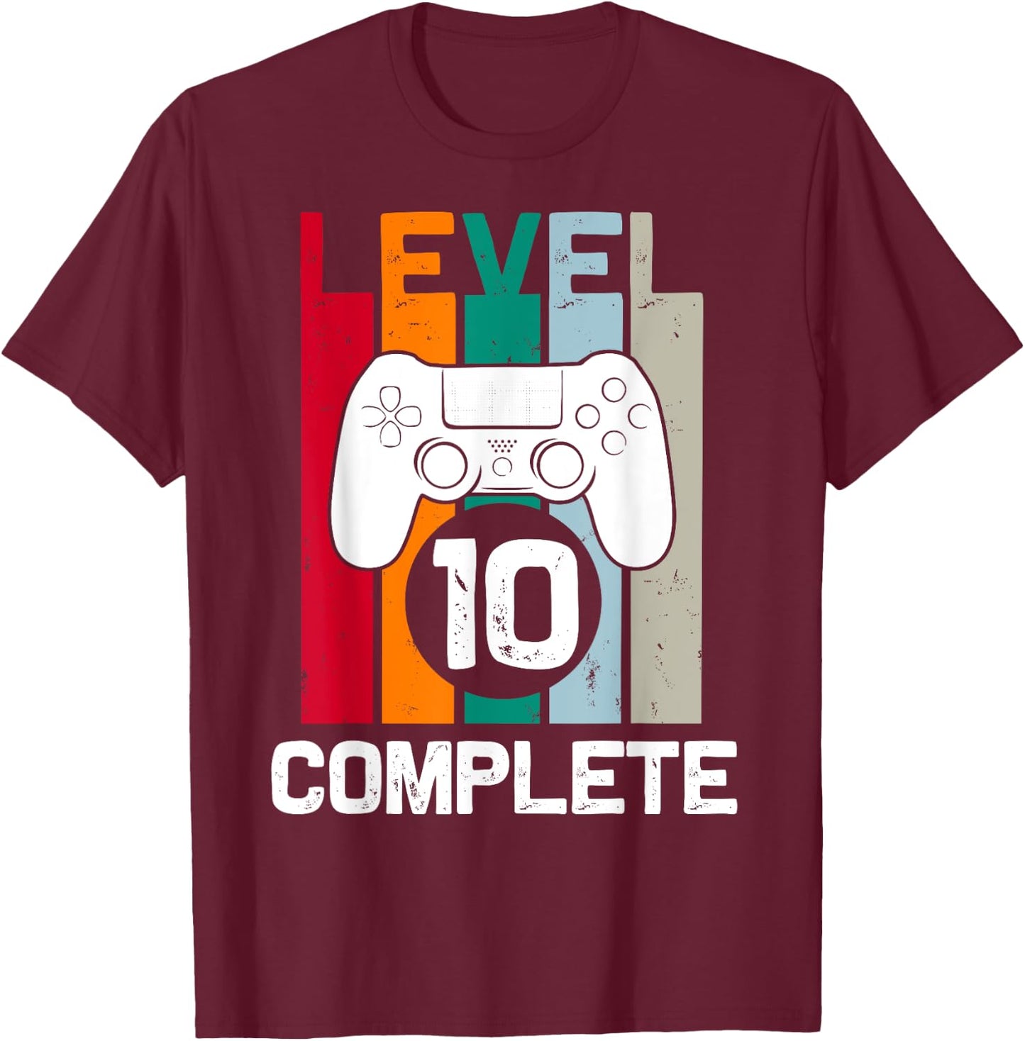Level 10 Complete 10th Year Wedding Anniversary T-Shirt - T-Shirt | Maroon