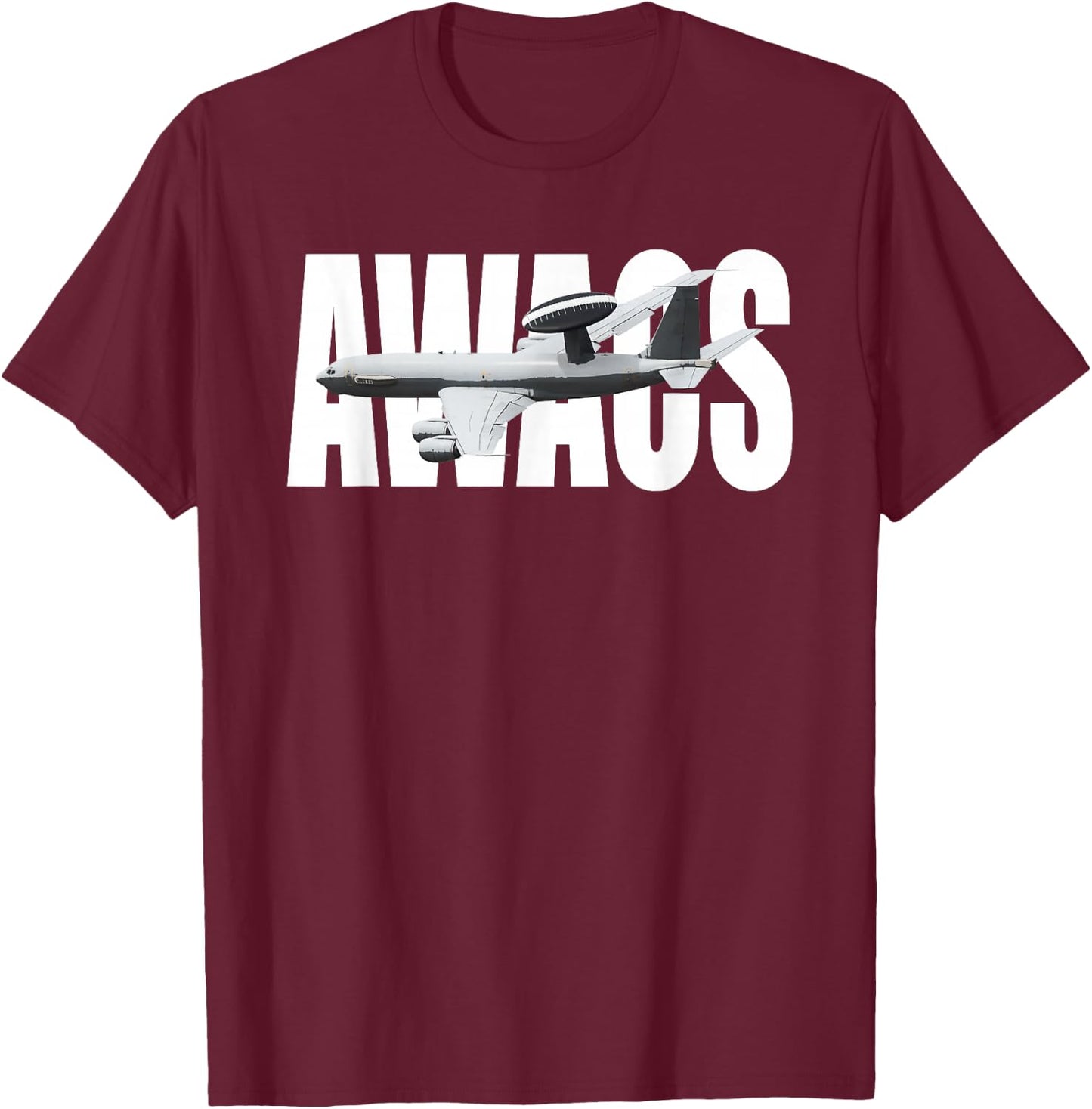 E-3 E3 Sentry AWACS Plane Airplane T-Shirt - T-Shirt | Maroon