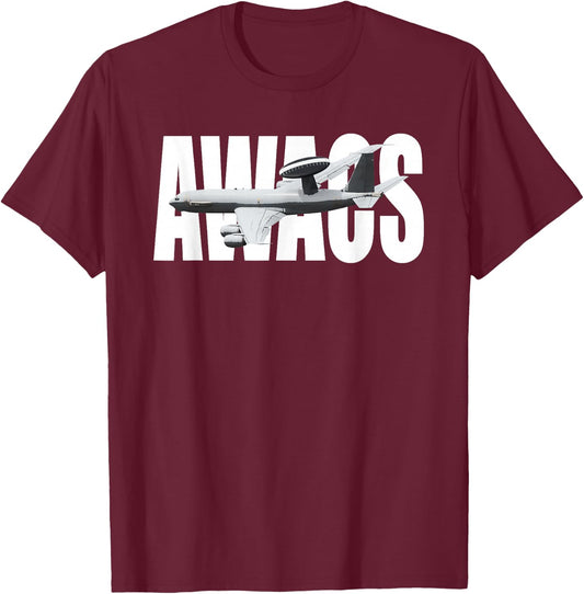 E-3 E3 Sentry AWACS Plane Airplane T-Shirt - T-Shirt | Maroon
