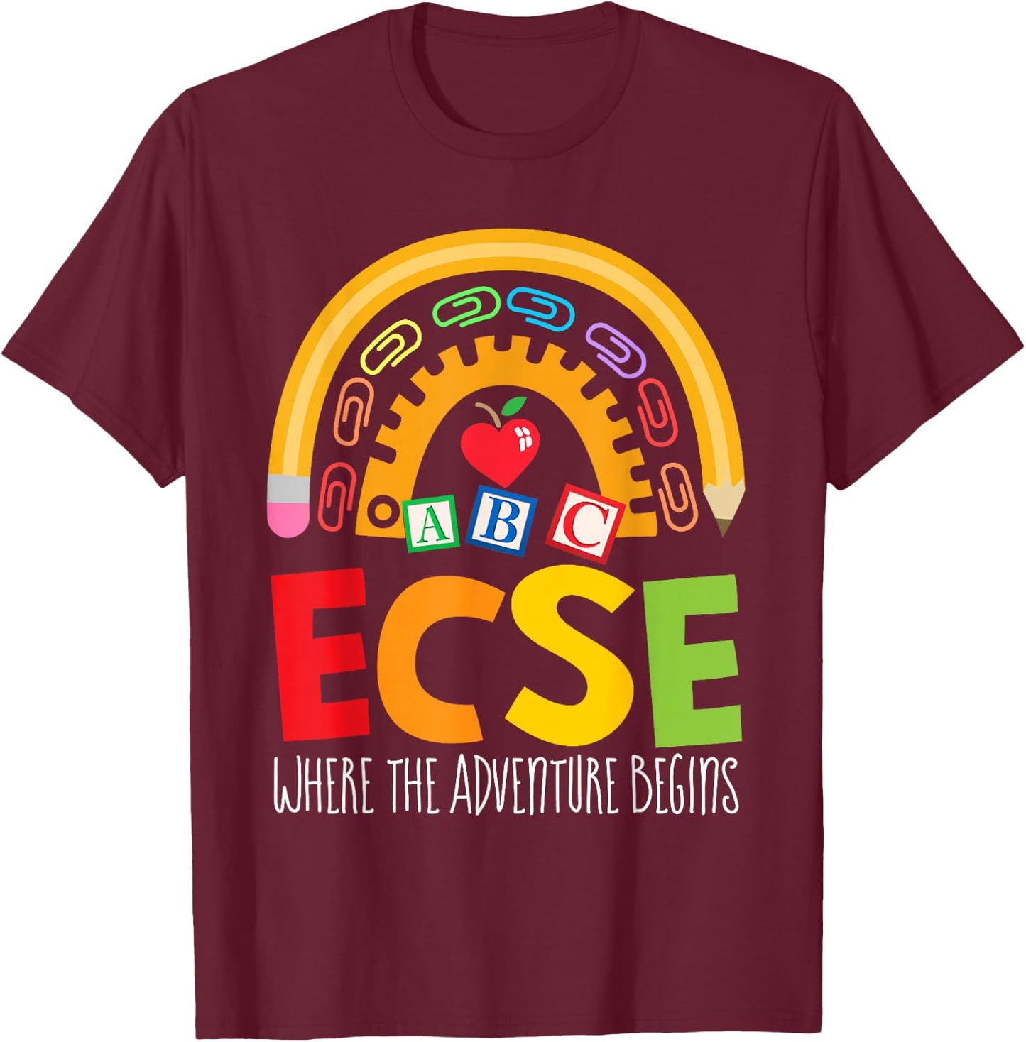 Early Childhood Special Education SPED ECSE Crew Squad T-Shirt - T-Shirt | Maroon