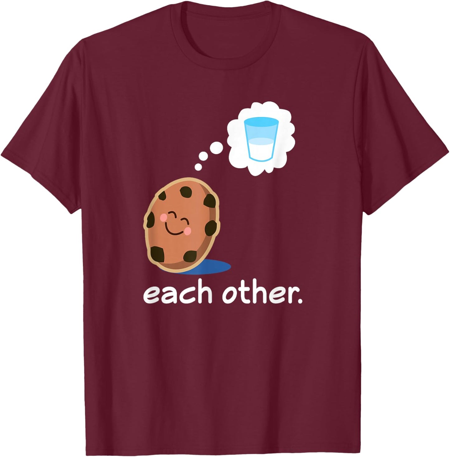 Couples Matching Cookie And Milk Valentine Gift T-Shirt - T-Shirt | Maroon
