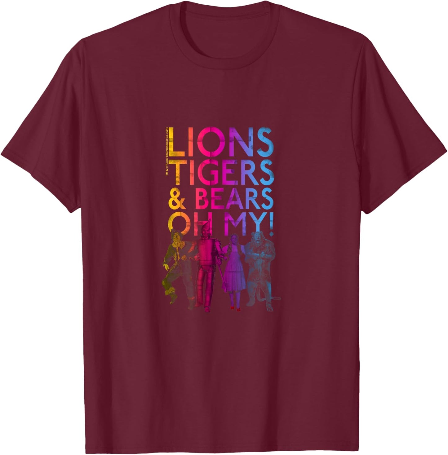 Wizard of Oz Lions, Tigers,& Bears Small T-Shirt - T-Shirt | Maroon