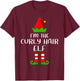 Funny Matching Family I'm The Curly Hair Elf Christmas T-Shirt - T-Shirt | Maroon