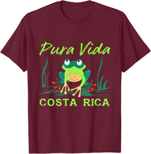 Costa Rica Rain Forest Tree Frog Pura Vida Costa Rica T-Shirt - T-Shirt | Maroon