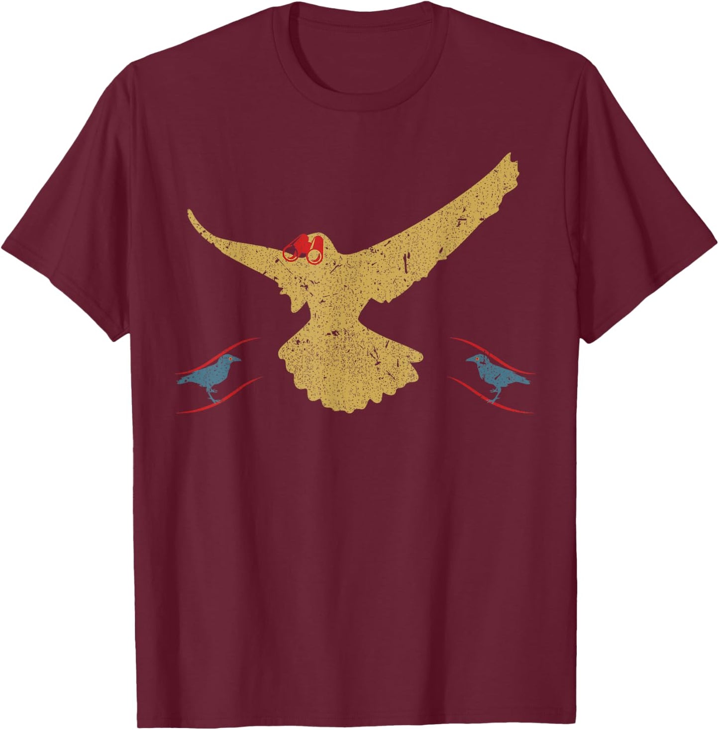 Birds Vintage Funny Birdwatching Birding Retro Bird Watching T-Shirt - T-Shirt | Maroon