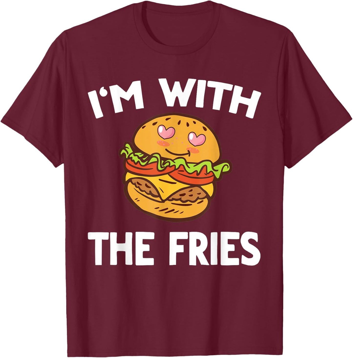 Burger & Fries Matching Couples His & Hers T-Shirt - T-Shirt | Maroon