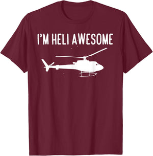 Funny Helicopter Pilot T Shirt - Pilot and Mechanic Gifts T-Shirt - T-Shirt | Maroon