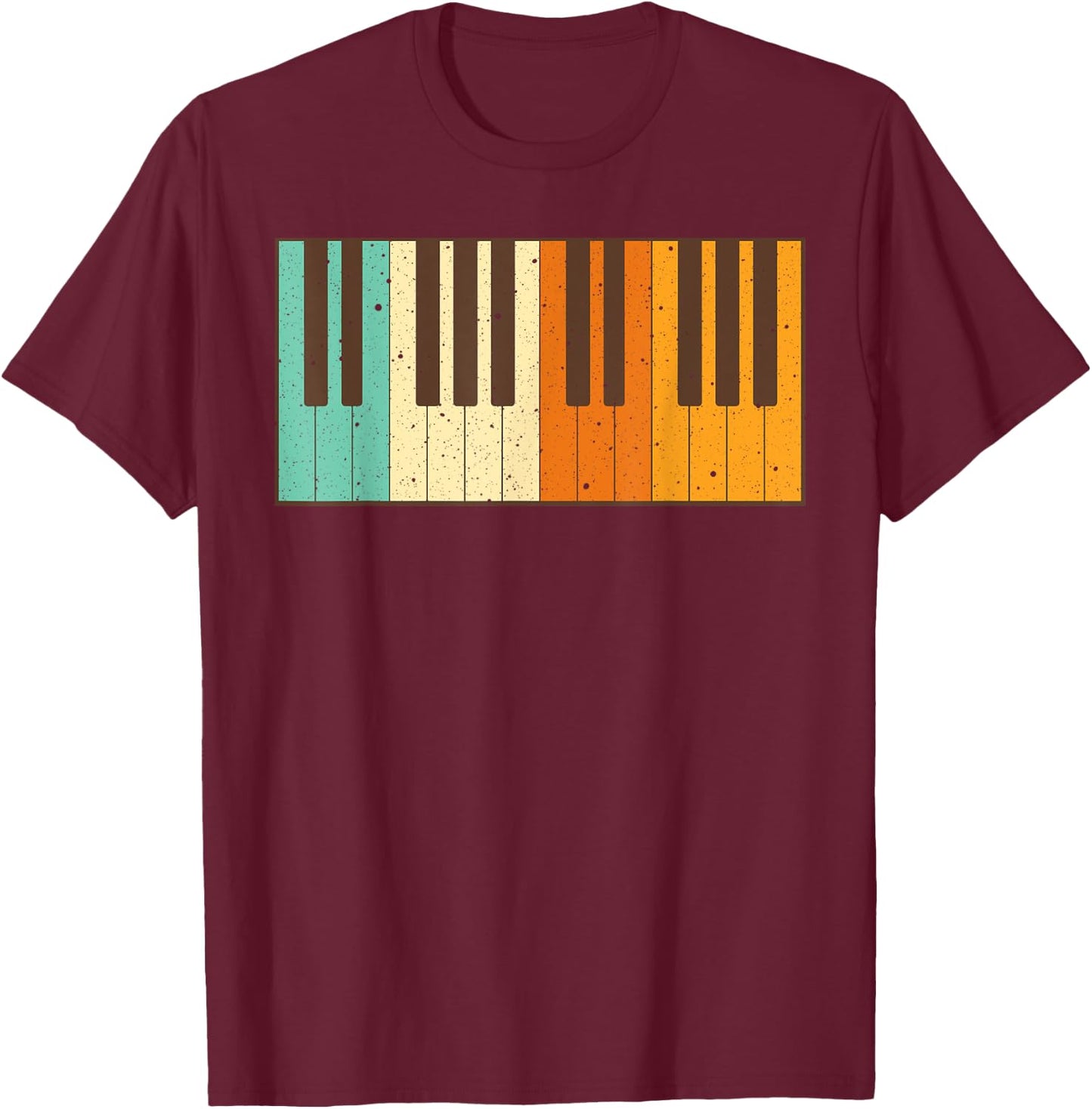 Retro Piano Design For Musician Piano Player Men Women Kids T-Shirt - T-Shirt | Maroon