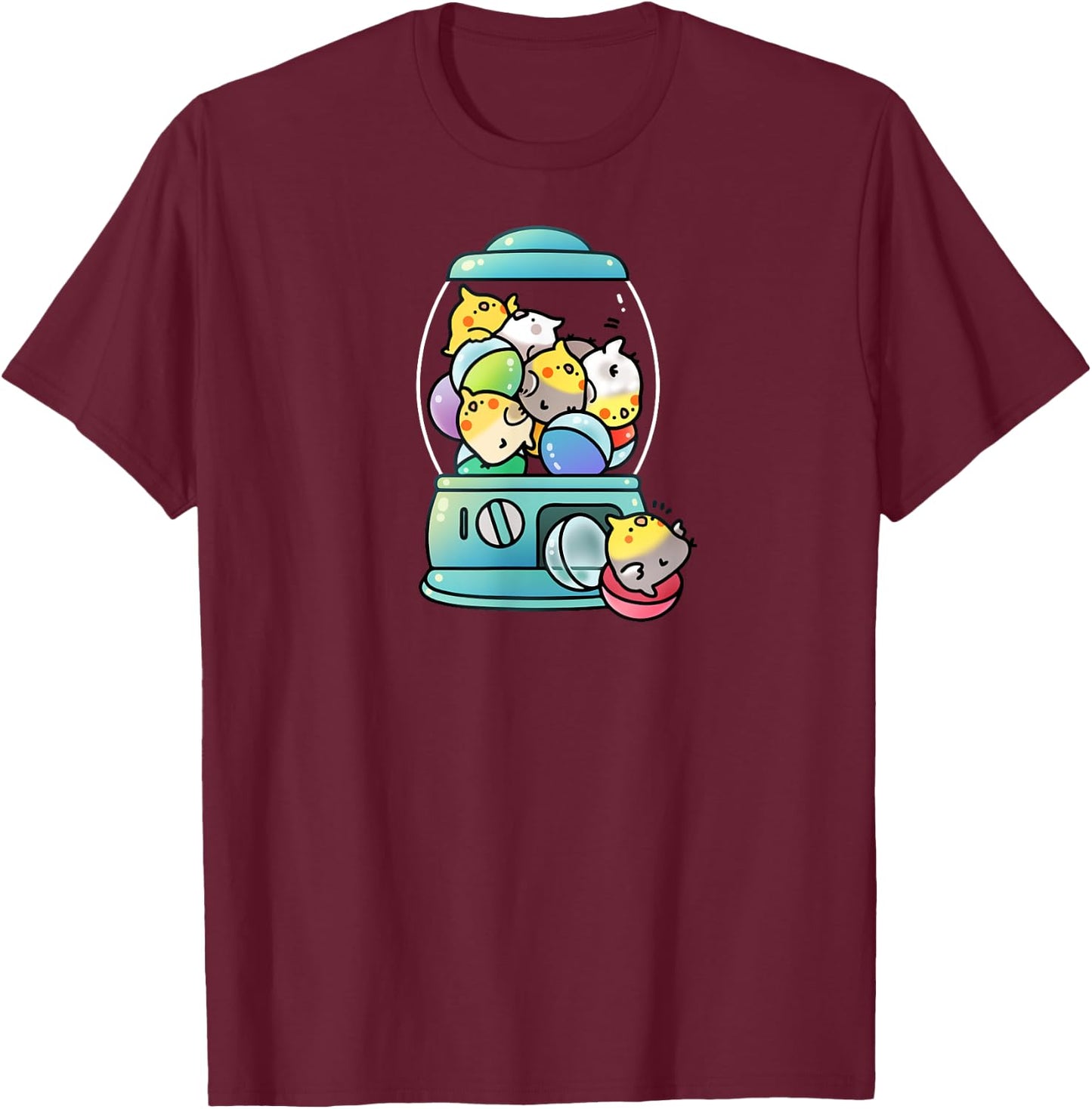 Cockatiel Toy Capsule T-Shirt - T-Shirt | Maroon