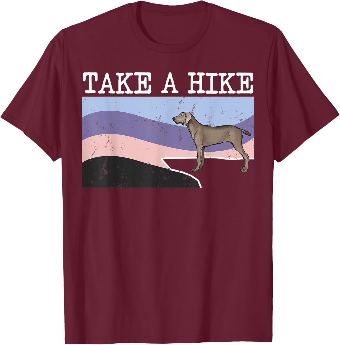 Take A Hike Pointer Funny Graphic Hiking T-Shirt - T-Shirt | Maroon
