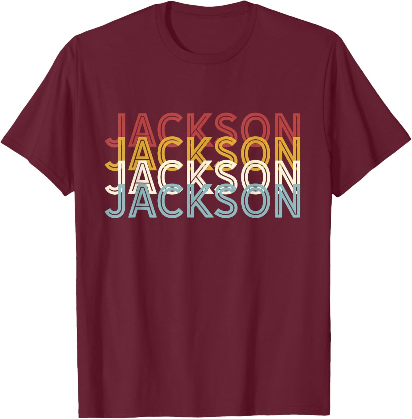 US American City 70's Retro USA - Vintage Jackson , Black T-Shirt - T-Shirt | Maroon