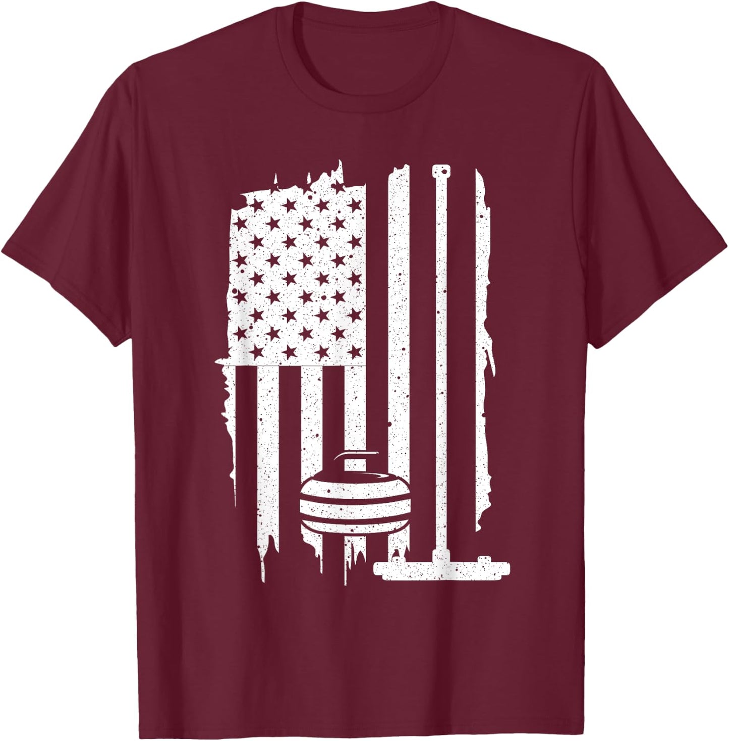 Funny Curling Gift Women Curling Players USA Team T-Shirt - T-Shirt | Maroon