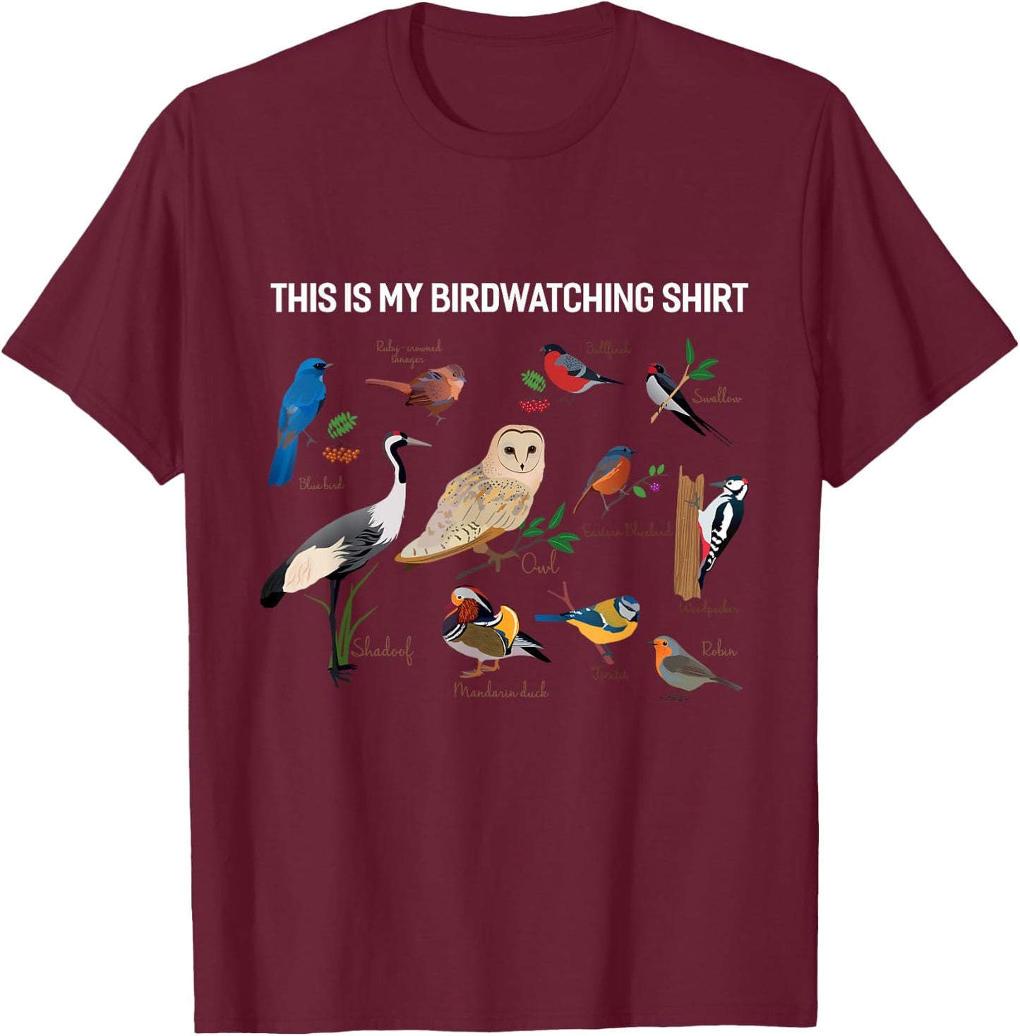 This Is My Birdwatching Shirt Bird Watcher T-Shirt - T-Shirt | Maroon