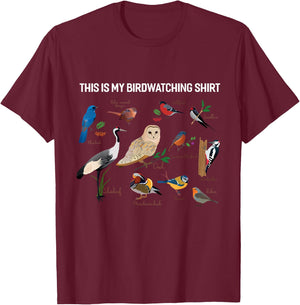 This Is My Birdwatching Shirt Bird Watcher T-Shirt - T-Shirt | Maroon