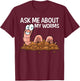 Funny Worm Art Women Worm Farming Composting Casting T-Shirt - T-Shirt | Maroon