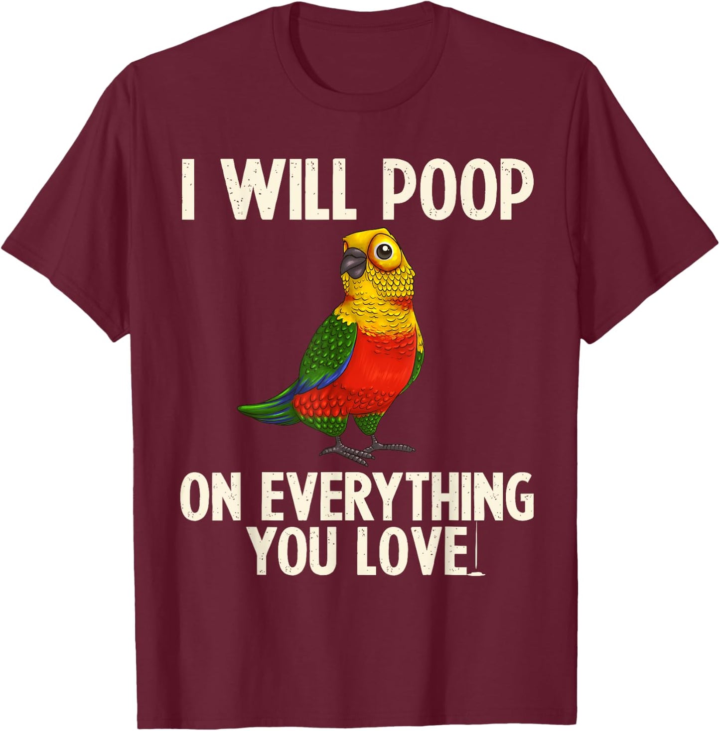 Funny Jenday Conure Design Parrot Lovers Men Women Pet Birds T-Shirt - T-Shirt | Maroon