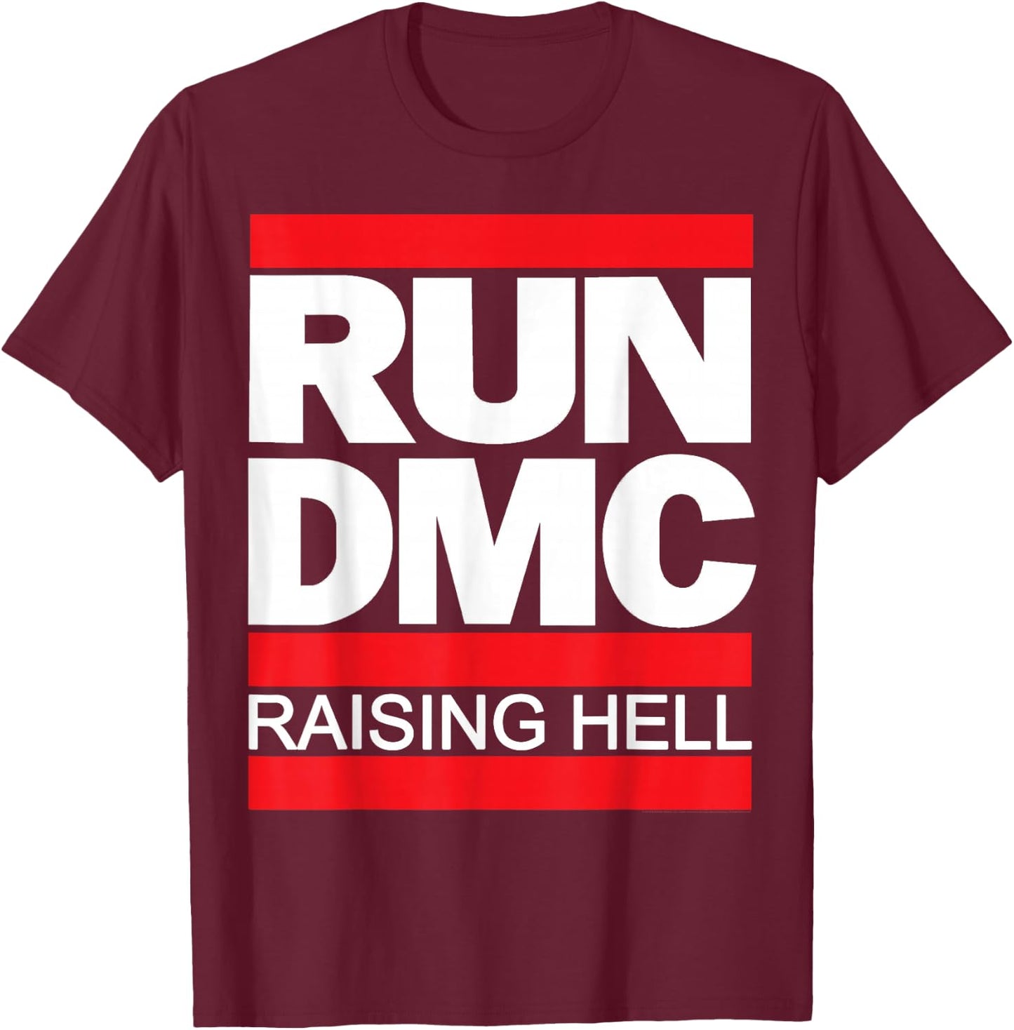 Run DMC Official Logo Raising Hell T-Shirt - T-Shirt | Maroon