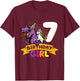 Dinosaur Unicorn 7 Birthday Decoration 7 Dino Girl 7 Years T-Shirt - T-Shirt | Maroon
