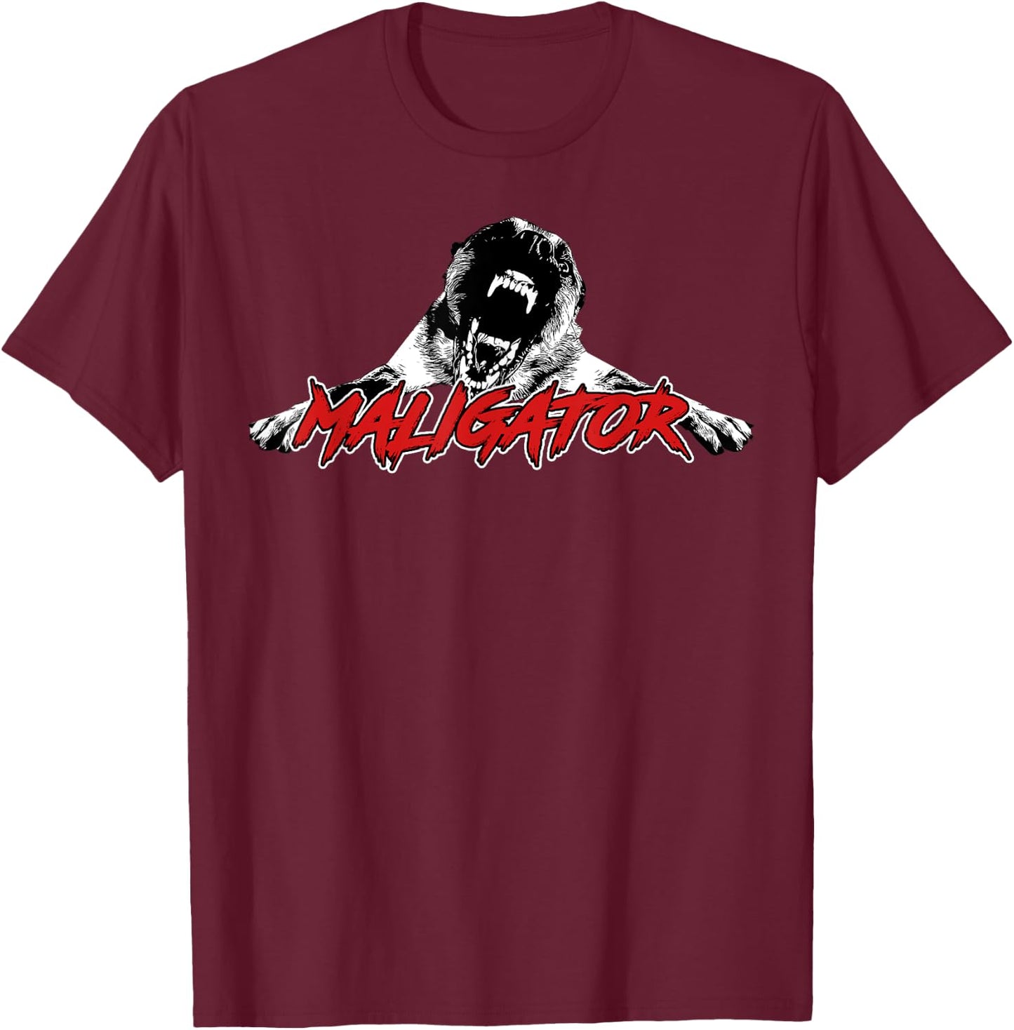 Maligator Belgian Malinois Dog T-Shirt - T-Shirt | Maroon