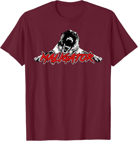 Maligator Belgian Malinois Dog T-Shirt - T-Shirt | Maroon