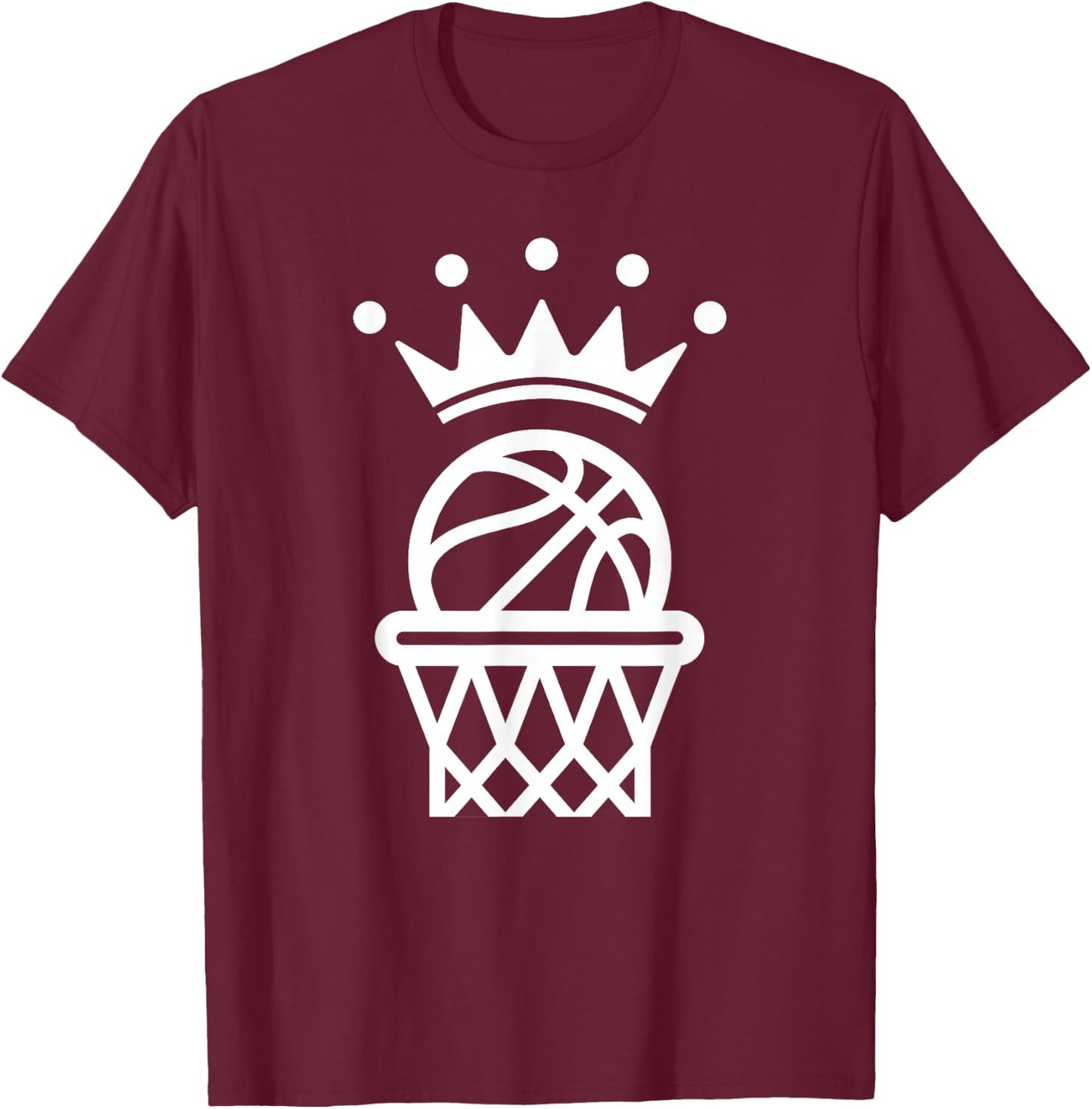 King Crown Basketball Player Funny For Coach Fan T-Shirt - T-Shirt | Maroon