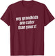 My Grandchildren Are Cuter Than Yours, Grandmother Mimi T-Shirt - T-Shirt | Maroon