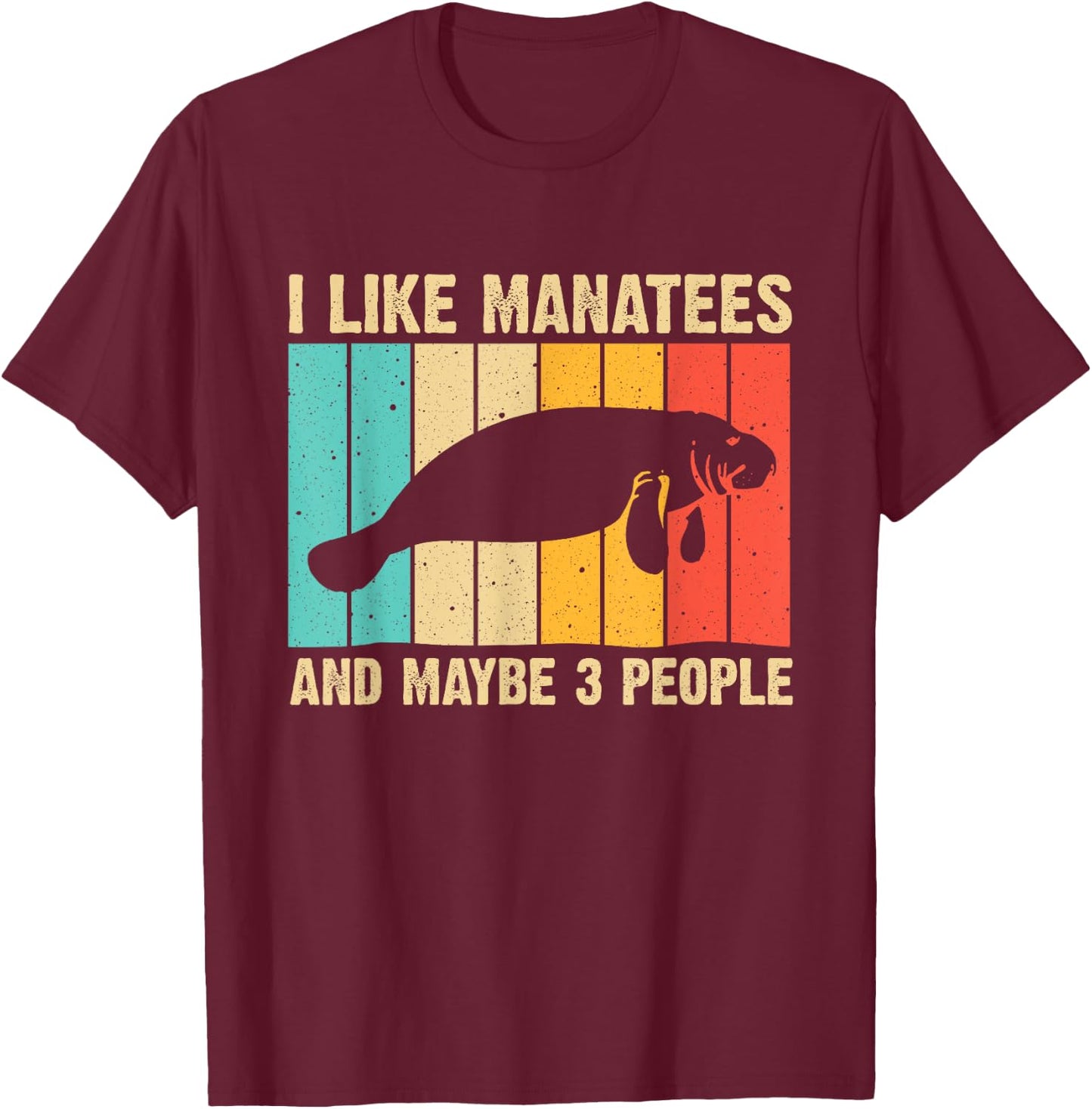 Funny Manatee Art Women Sea Cow Monster Fish Lover T-Shirt - T-Shirt | Maroon