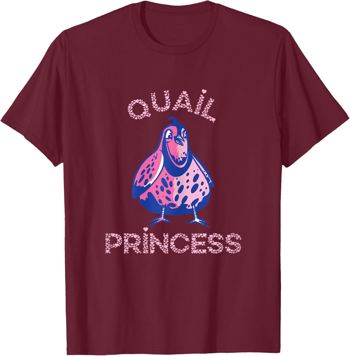 Quail Princess Quail Bird Bird Study Dwarf Quail T-Shirt - T-Shirt | Maroon