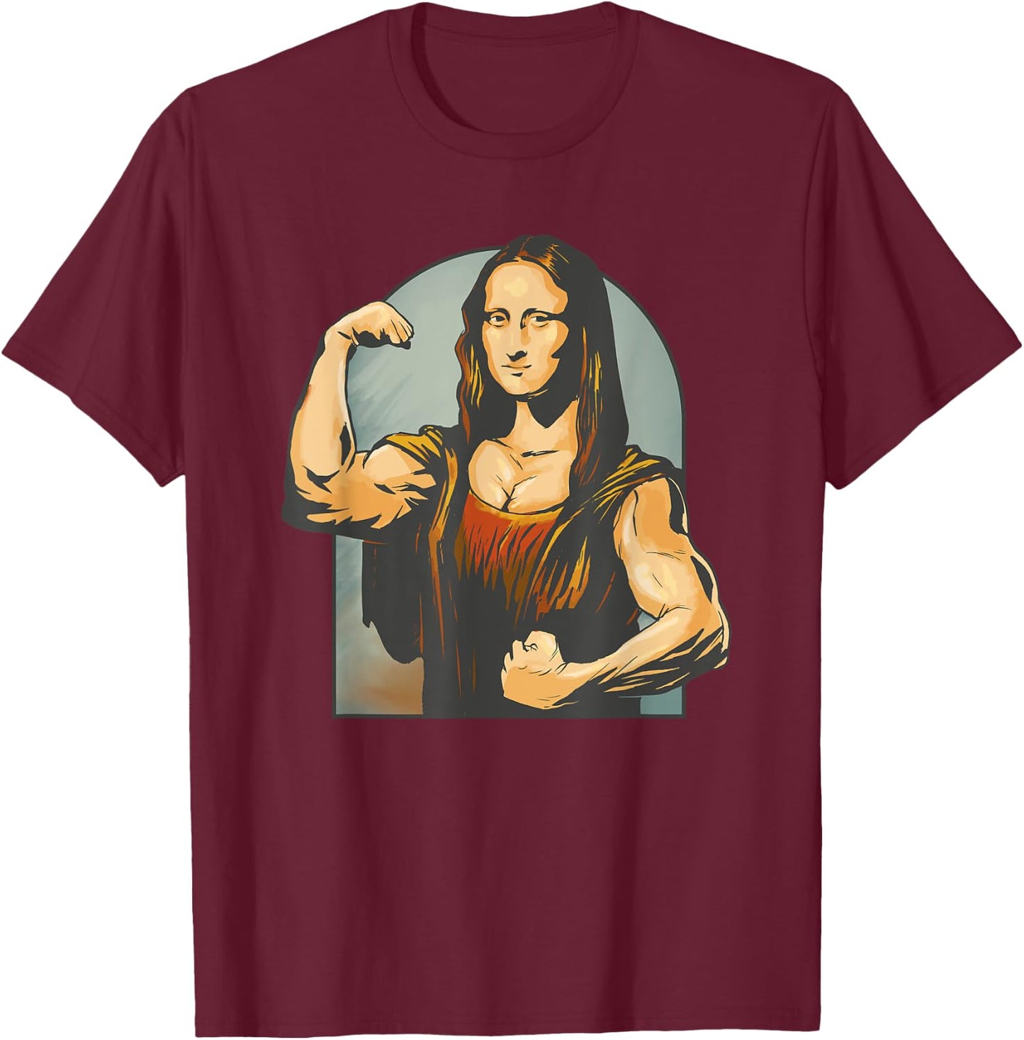 Lifting Mona Lisa Fitness Bodybuilding T-Shirt - T-Shirt | Maroon