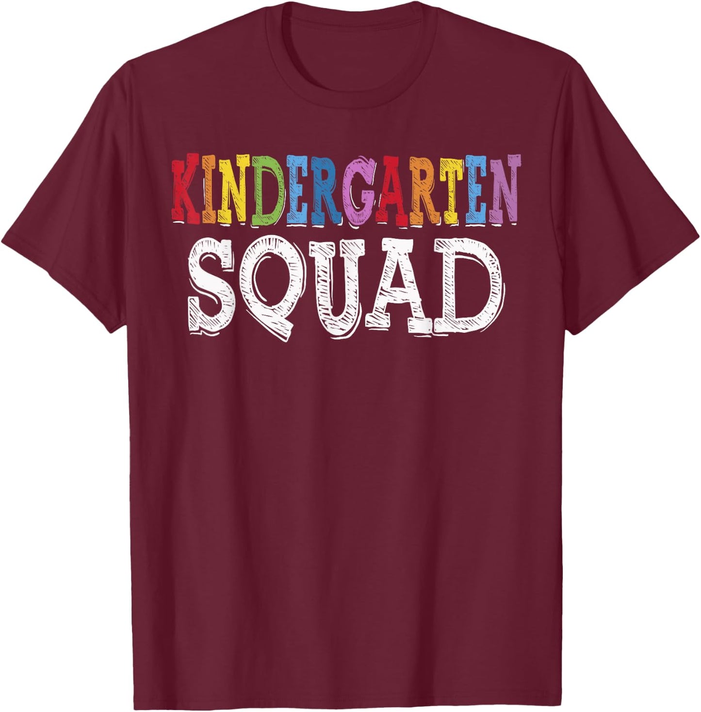Cool Kindergarten Squad Fun Kids Student Back To School T-Shirt - T-Shirt | Maroon