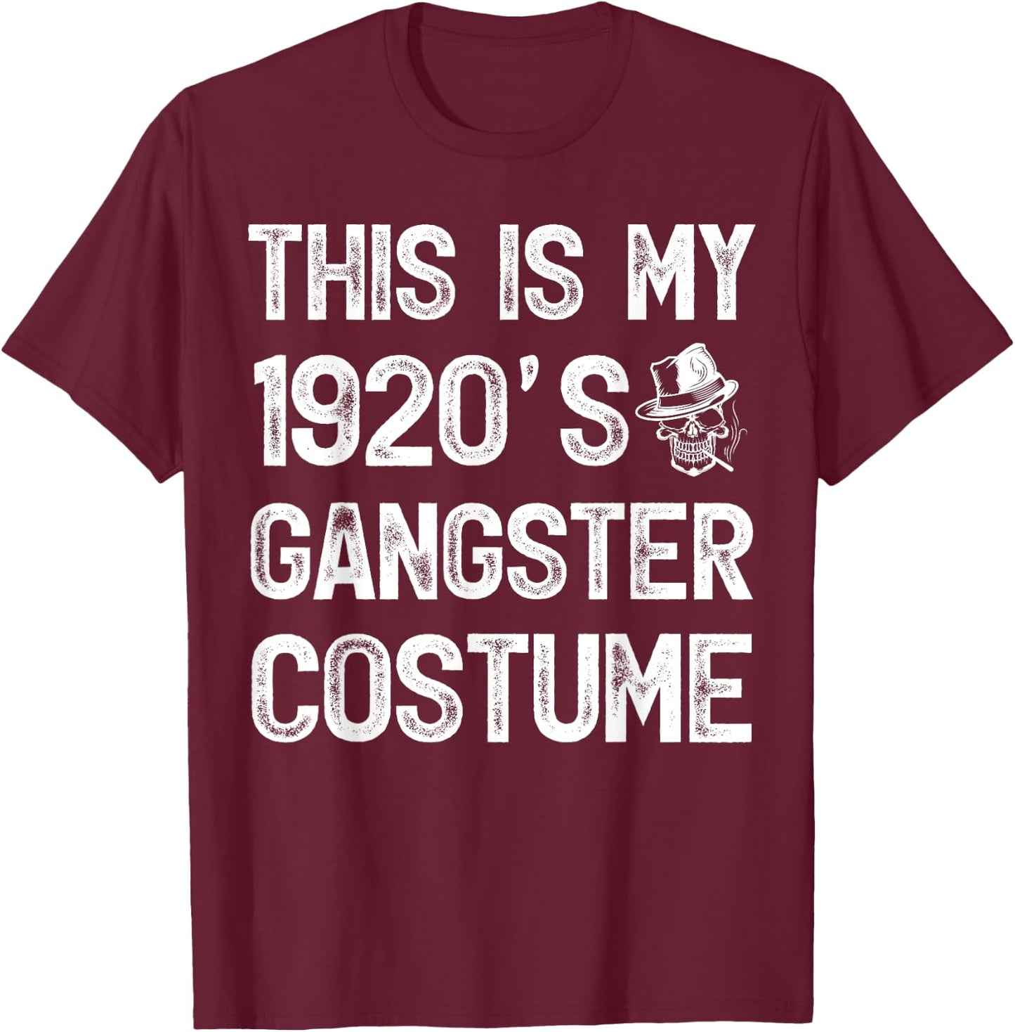 Vintage This Is My 1920's Gangster Costume T-Shirt - T-Shirt | Maroon