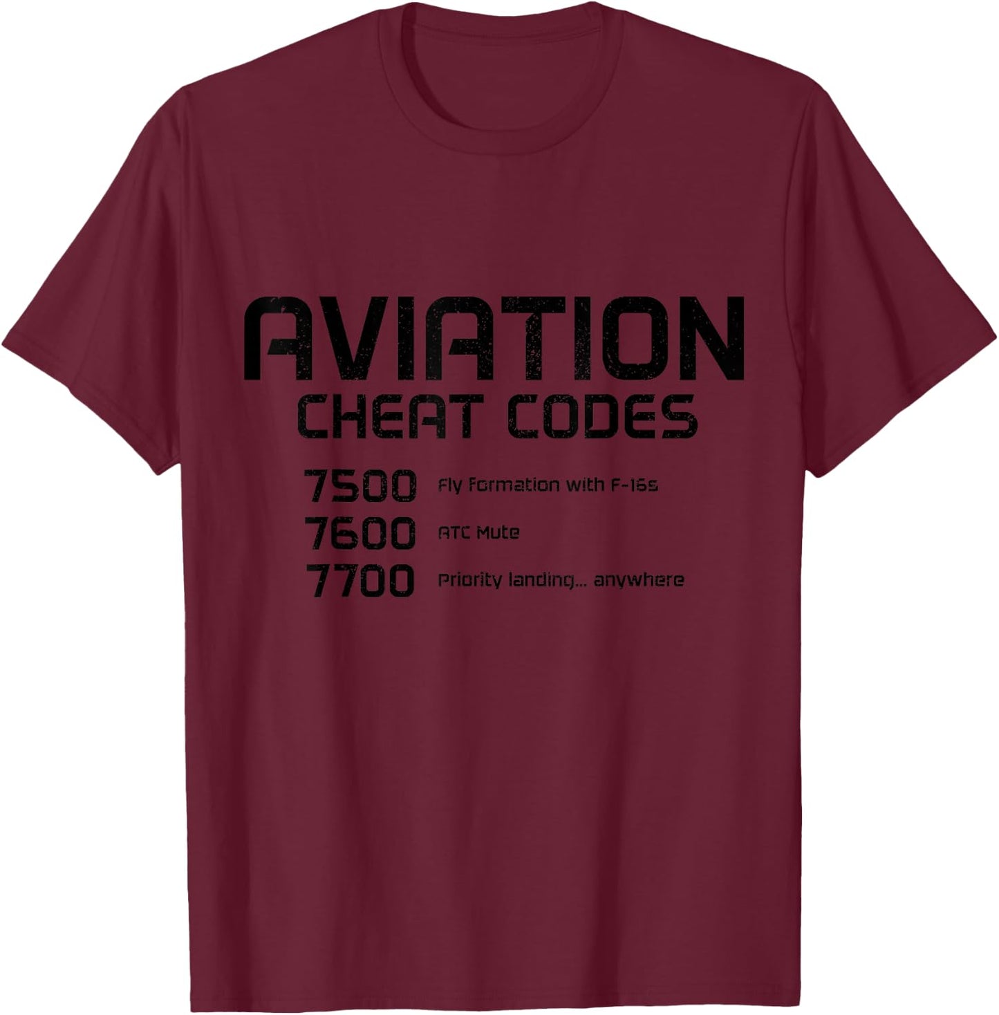 Pilot Aviation Codes Aeroplane Funny Pilot T-Shirt - T-Shirt | Maroon