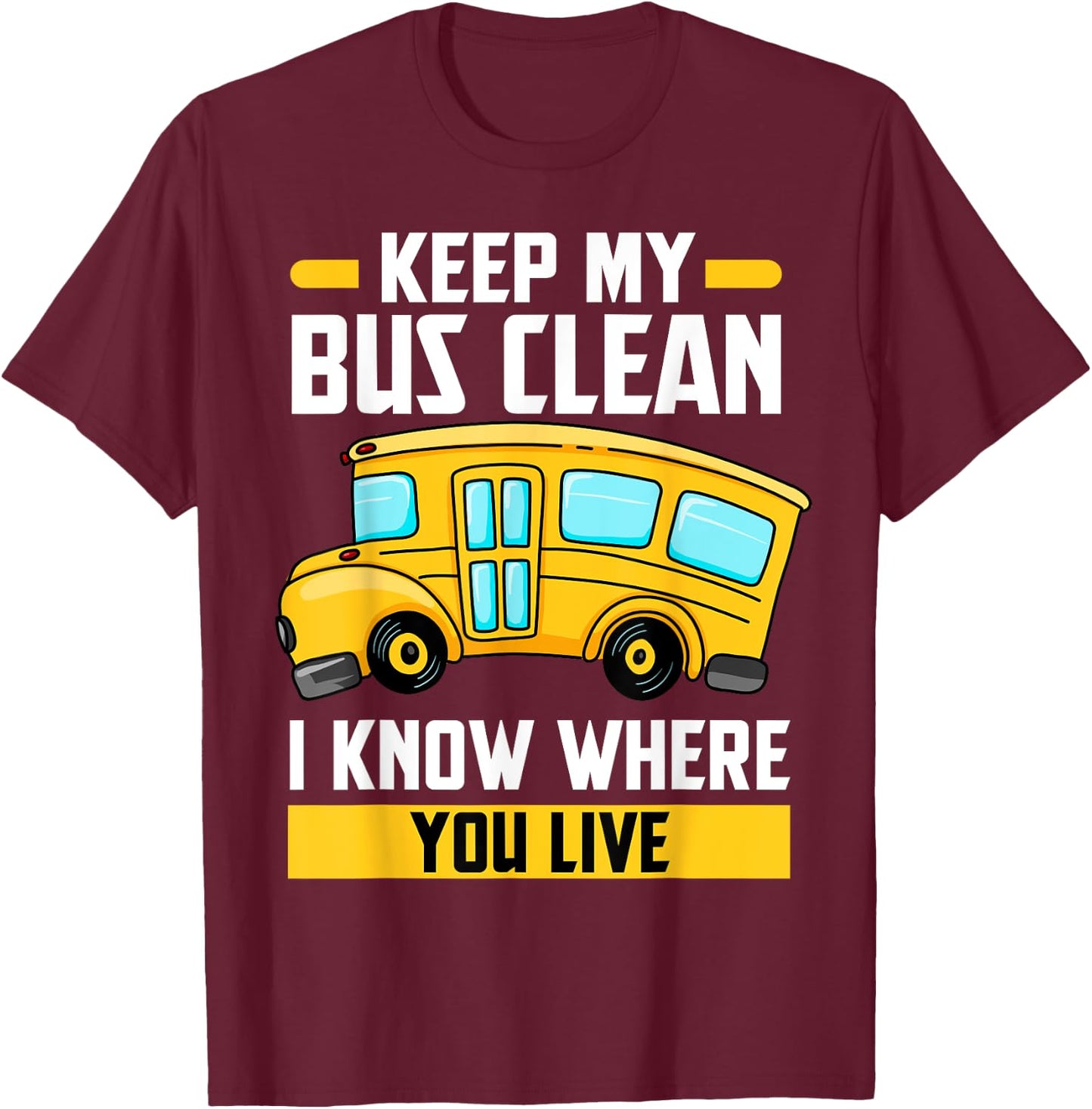 Bus Driver School Traffic Stops T-Shirt - T-Shirt | Maroon