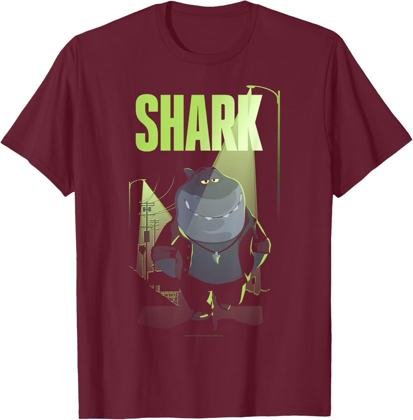 The Bad Guys Mr. Shark City Street Light T-Shirt - T-Shirt | Maroon