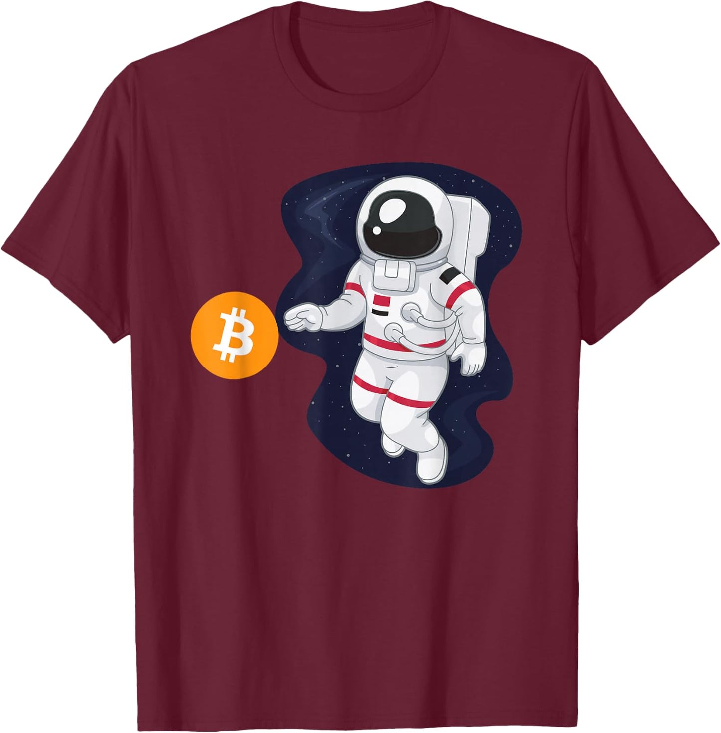 Astronaut BTC To The Moon - Crypto Trader Bitcoin Investor T-Shirt - T-Shirt | Maroon