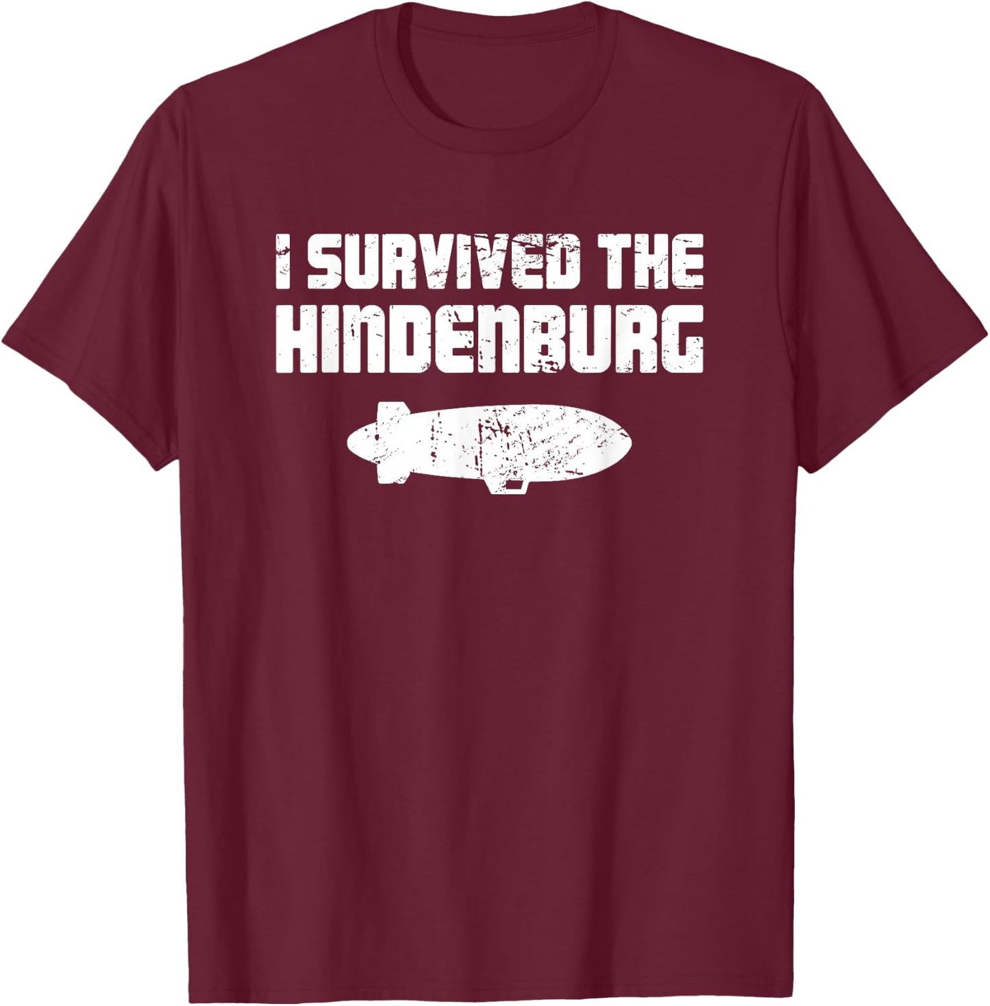 Funny Airship Blimp - Hindenburg T-Shirt - T-Shirt | Maroon