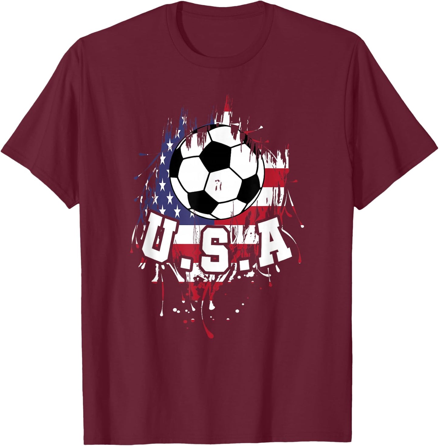 United States Soccer American Football USA Futbol T-Shirt - T-Shirt | Maroon