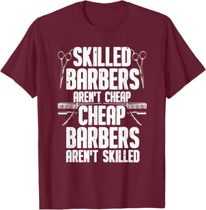 Barber Designs Dad Funny Hairdressing Hair Stylists T-Shirt - T-Shirt | Maroon