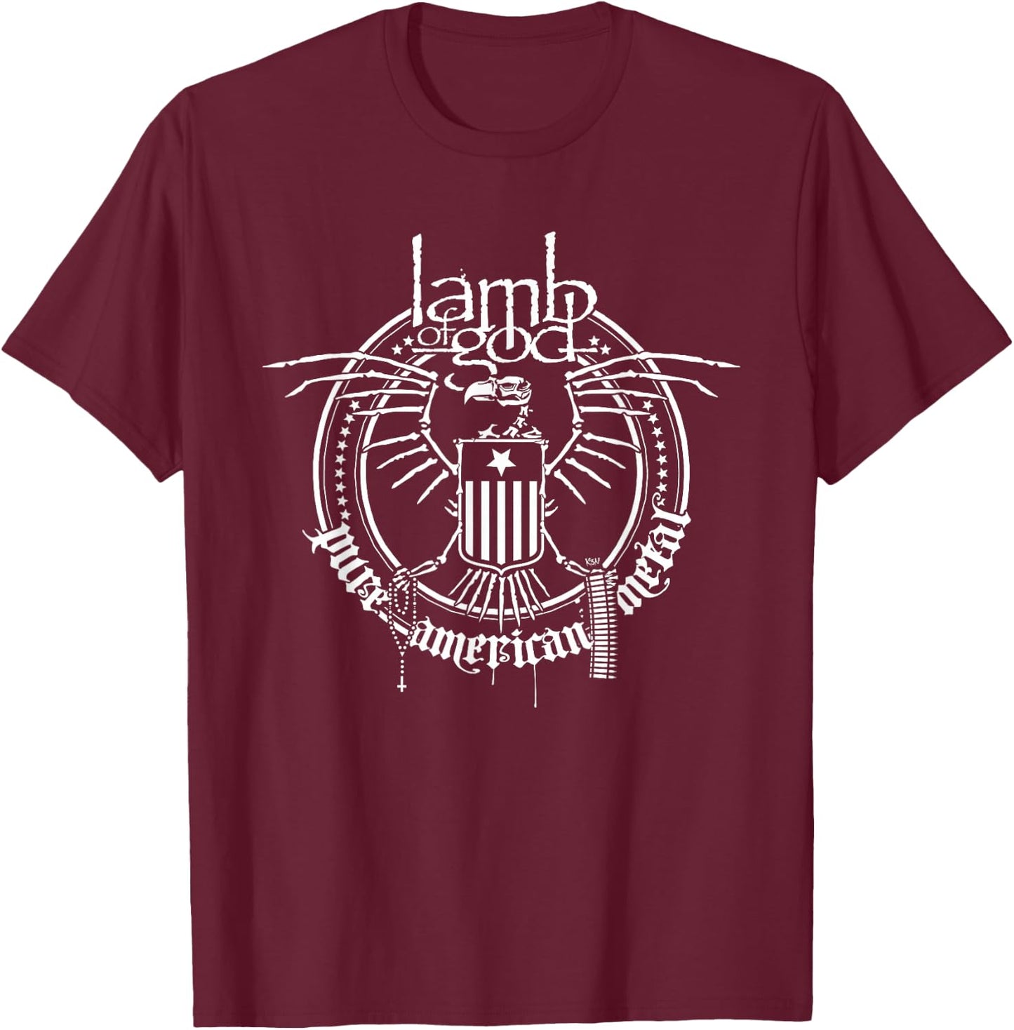 Lamb of God – Skeleton Eagle T-Shirt - T-Shirt | Maroon