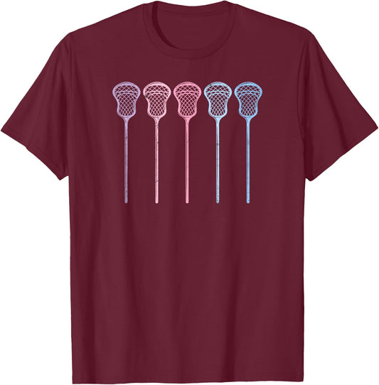 Lacrosse Lacrosse Sticks woman girls retro T-Shirt - T-Shirt | Maroon