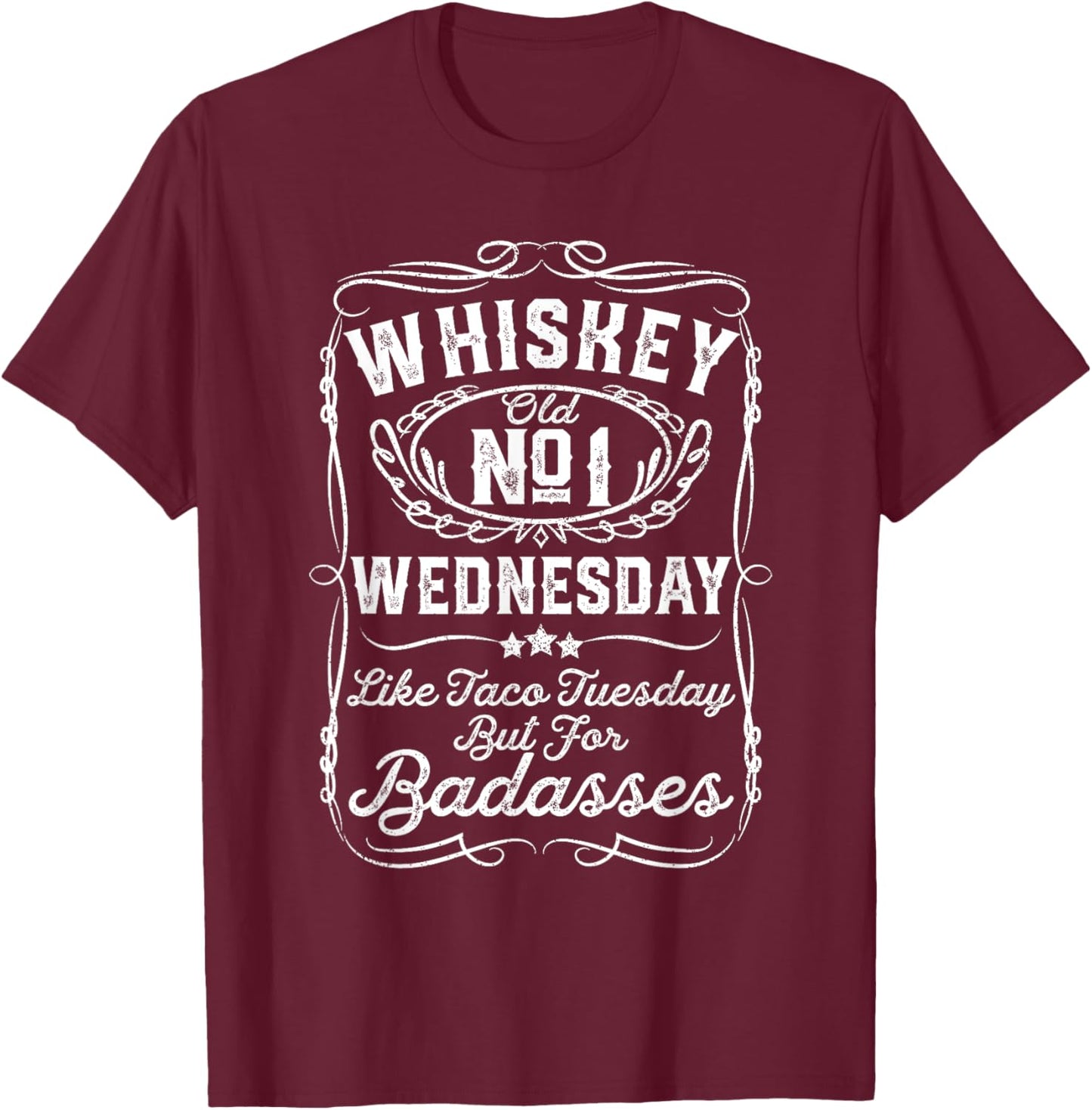 Whiskey Wednesday Funny Bourbon Fathers Day Gift Dad T-Shirt - T-Shirt | Maroon