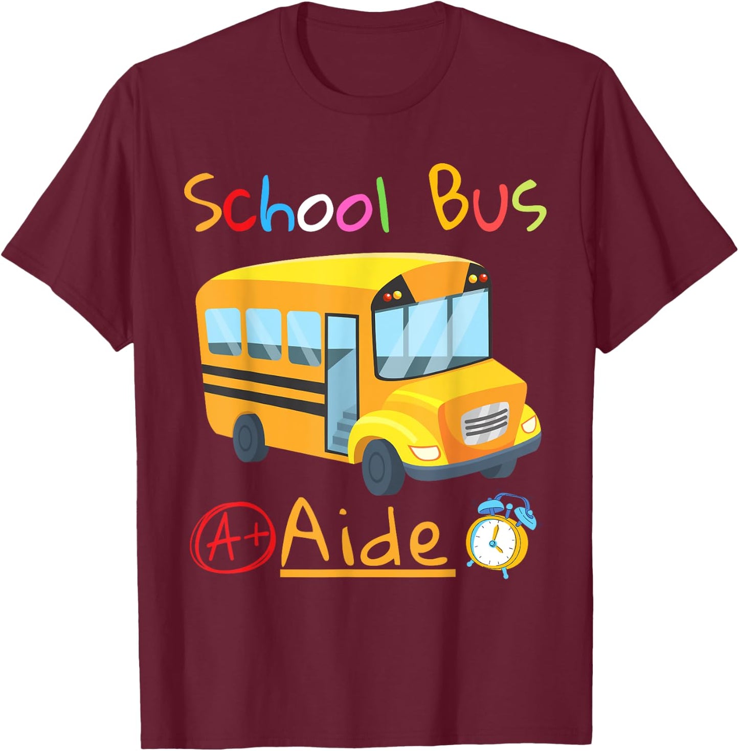 School Bus Aide Squad Back to School Matching Group T-Shirt - T-Shirt | Maroon