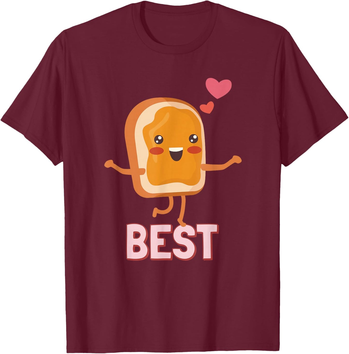 Best Friends PB&J Peanut Butter and Jelly Besties T-Shirt - T-Shirt | Maroon