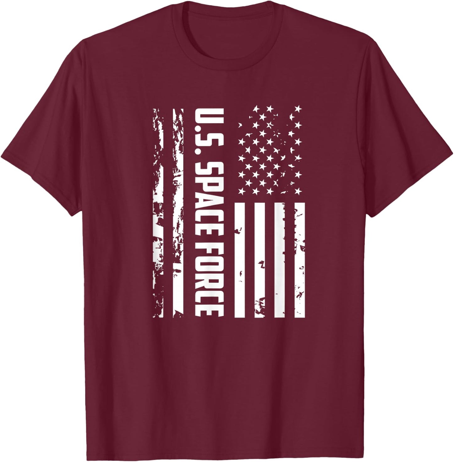 United States Space Force | USA Flag T-Shirt - T-Shirt | Maroon