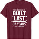 Built to Last 37 Years and Counting 37th Wedding Anniversary T-Shirt - T-Shirt | Maroon